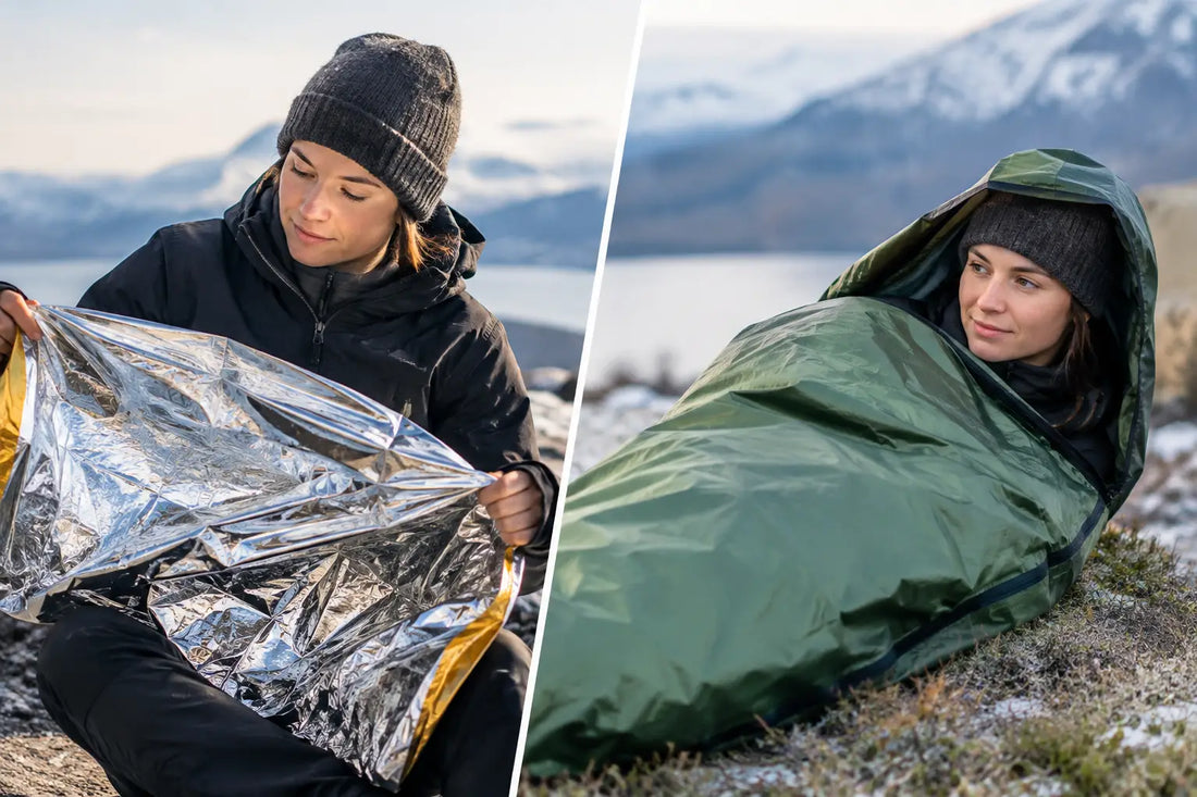 Nödfilt eller bivy bag - vad håller dig varm?