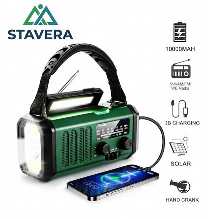 Notfall-Solar-Kurbelradio – 10000mAh Powerbank