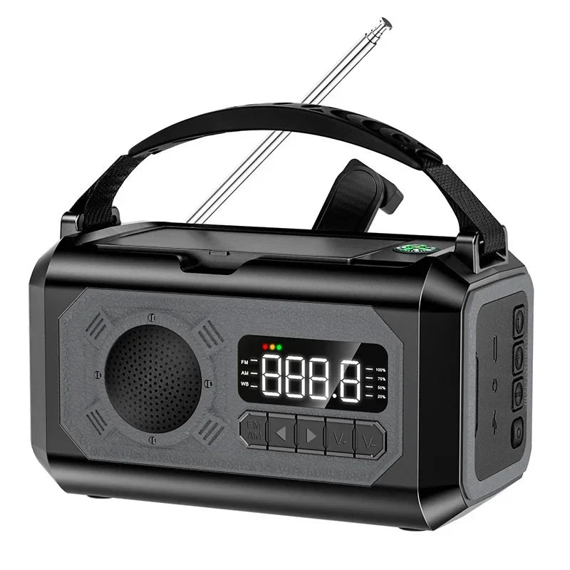 12000mAh Notfallradio mit zwei Solarpanels & Kurbel (AM/FM/NOAA)