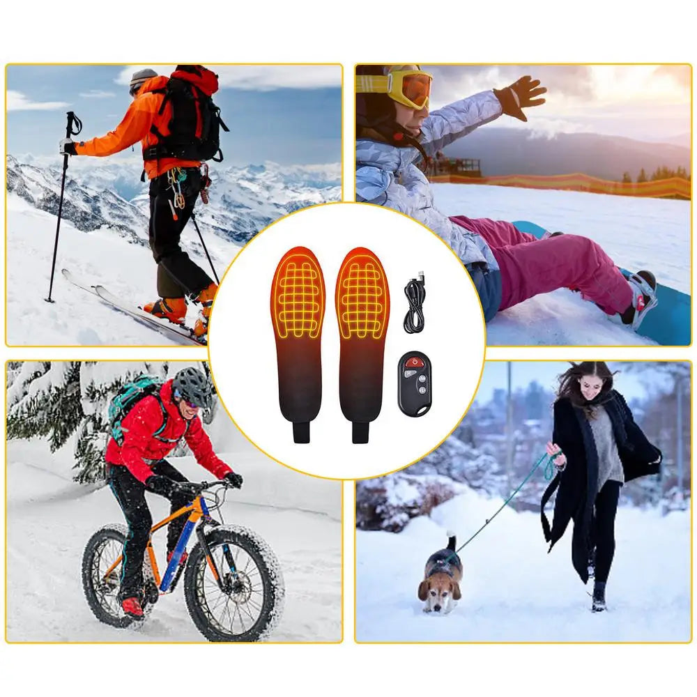 Battery Rechargeable Heating Insoles Long-lasting Heated Insoles  Electric Heated Insoles with Remote Control Heated Insoles