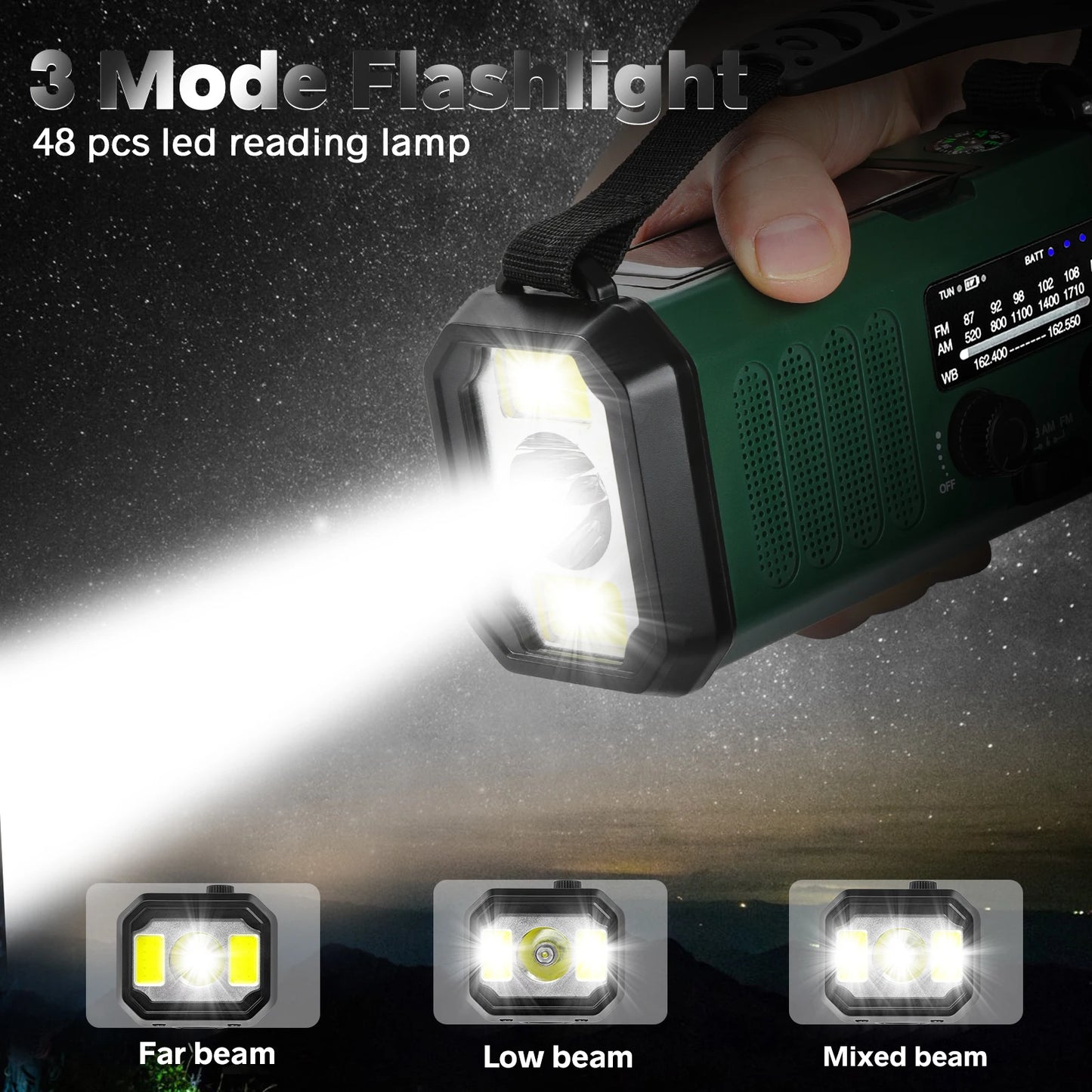 Notfall-Solar-Kurbelradio – 10000mAh Powerbank