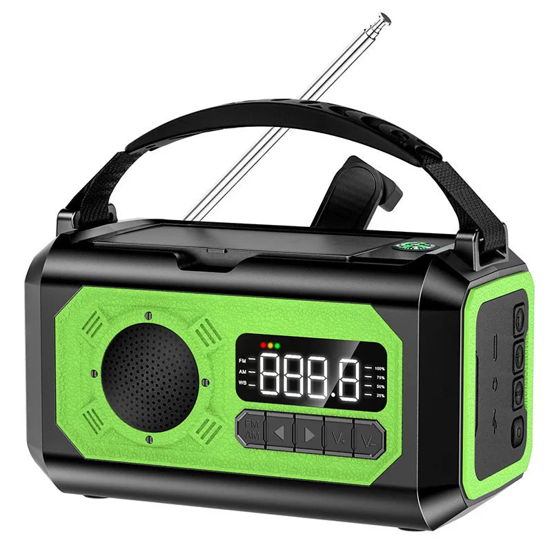 12000mAh Notfallradio mit zwei Solarpanels & Kurbel (AM/FM/NOAA)