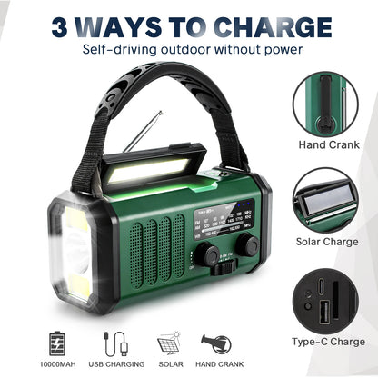 Notfall-Solar-Kurbelradio – 10000mAh Powerbank