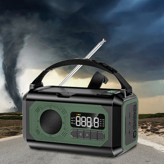 12000mAh Notfallradio mit zwei Solarpanels & Kurbel (AM/FM/NOAA)