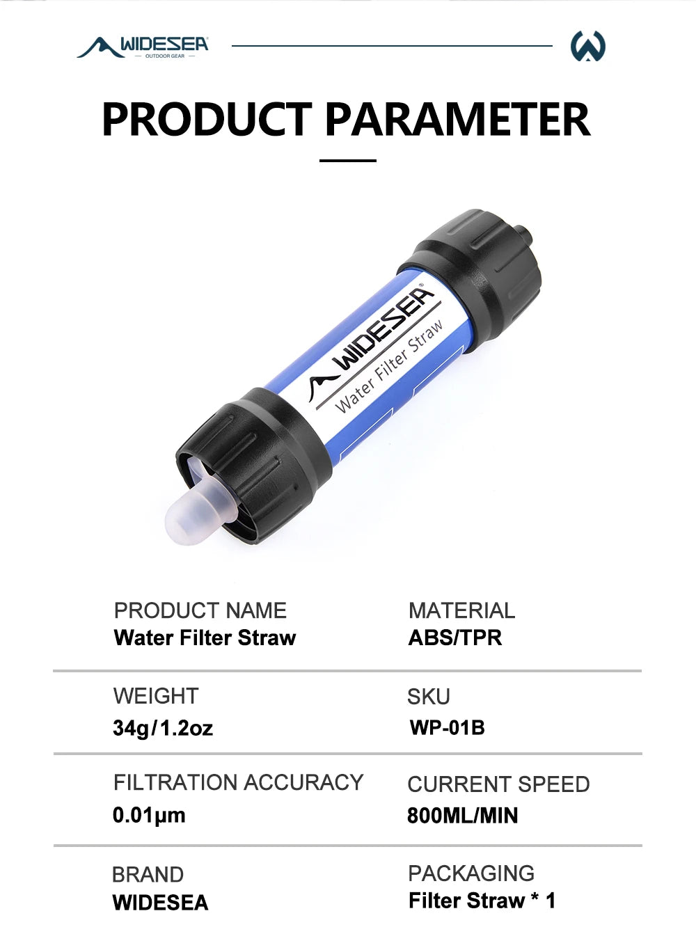 Stavera™ Survival-Wasserfilter-Strohhalm