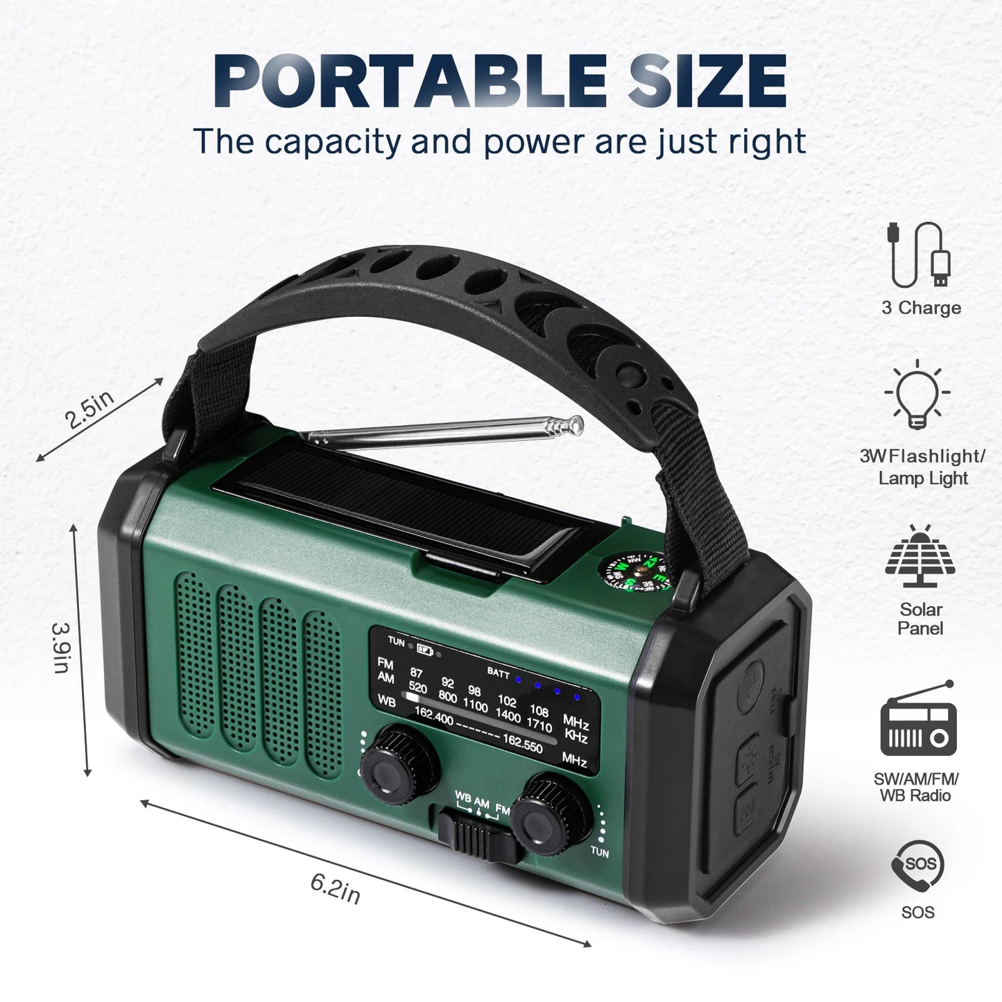 Notfall-Solar-Kurbelradio – 10000mAh Powerbank