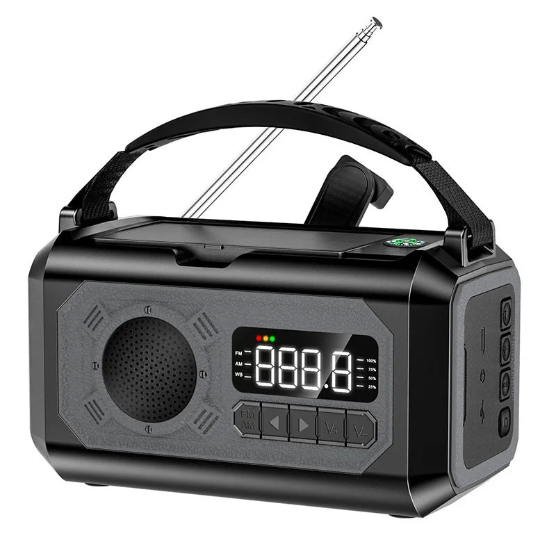 12000mAh Notfallradio mit zwei Solarpanels & Kurbel (AM/FM/NOAA)