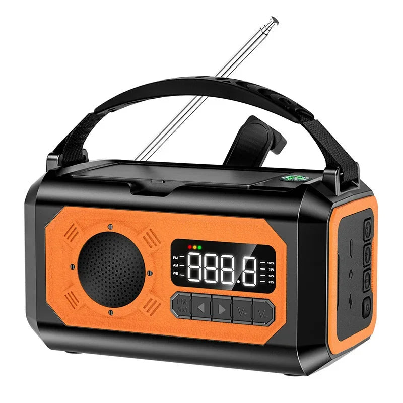 12000mAh Notfallradio mit zwei Solarpanels & Kurbel (AM/FM/NOAA)