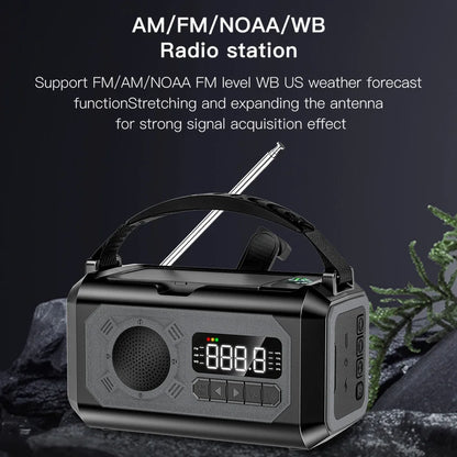 12000mAh Notfallradio mit zwei Solarpanels & Kurbel (AM/FM/NOAA)